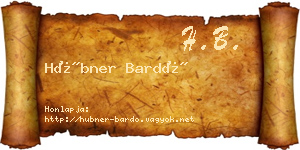Hübner Bardó névjegykártya
